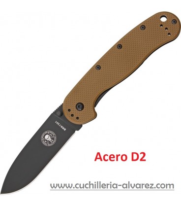 Navaja ESSE AVISPA COYOTE TAN BLACK D2 Framelock BRK1302CBB