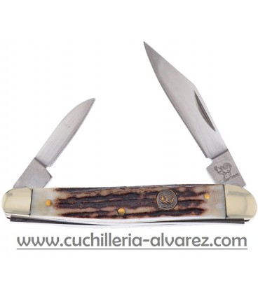 Navaja Hen & Rooster Pen Folder Deer Stag HR332DS