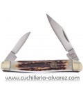 Navaja Hen & Rooster Pen Folder Deer Stag HR332DS