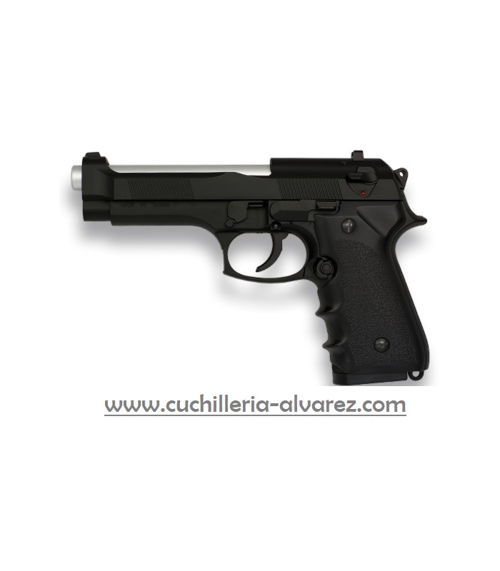Pistola AIRSOF HFC black con cuerpo de ABS, calibre 6mm, bolas de PVC