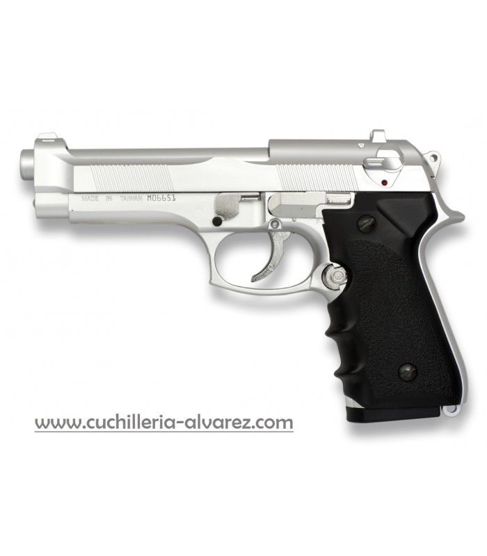 Pistola AIRSOF HFC black/silver 35912, calibre 6mm bolas PVC