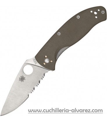 Navaja Spyderco Tenacious G-10 BROWN Serrated CPM M4 C122GBNM4PS