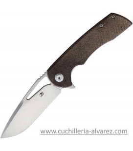 Navaja Kansept Knives Kryo Framelock Brown Micarta KT1001A1