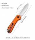 CIVIVI ELEMENTUM Linerlock Orange G10 CIVC907R