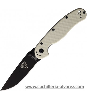 Navaja ONTARIO RAT II Linerlock Bone Nylon ON8862BONETC