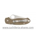 Spyderco PARA 3 BROWN Canvas Micarta marron C223MPCW