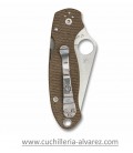 Spyderco PARA 3 BROWN Canvas Micarta marron C223MPCW