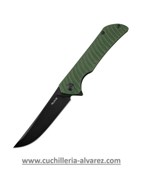 RUIKE micarta Verde P122-MG con hoja en acero inoxidable SANDVIK 14C28N