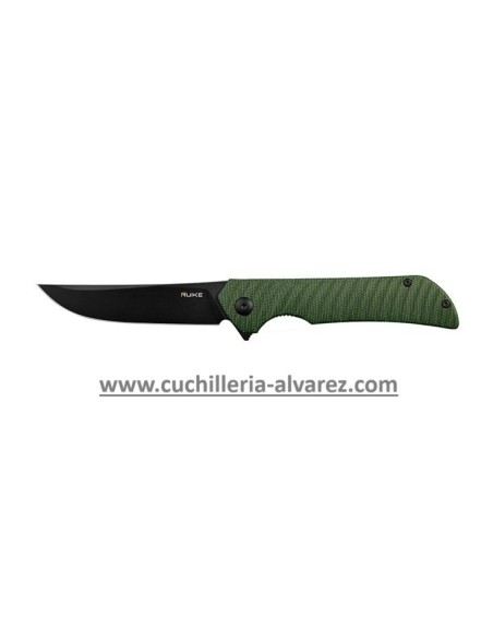 RUIKE micarta Verde P122-MG con hoja en acero inoxidable SANDVIK 14C28N