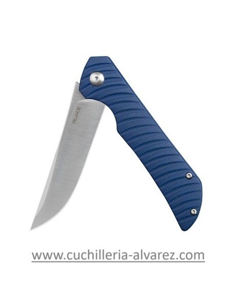 RUIKE micarta Azul P122-ME con hoja en acero inoxidable SANDVIK 14C28N.