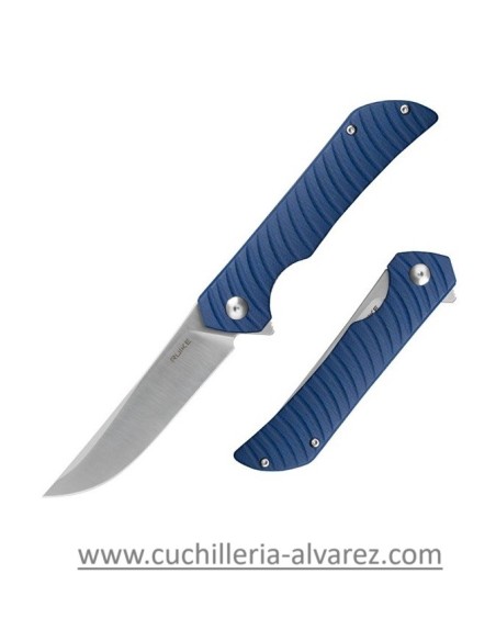 RUIKE micarta Azul P122-ME con hoja en acero inoxidable SANDVIK 14C28N.