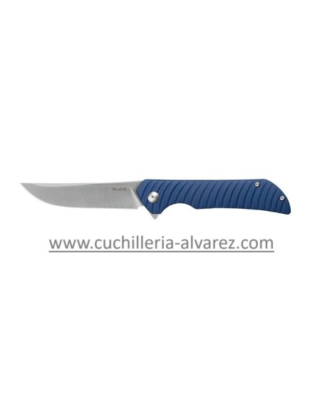 RUIKE micarta Azul P122-ME con hoja en acero inoxidable SANDVIK 14C28N.